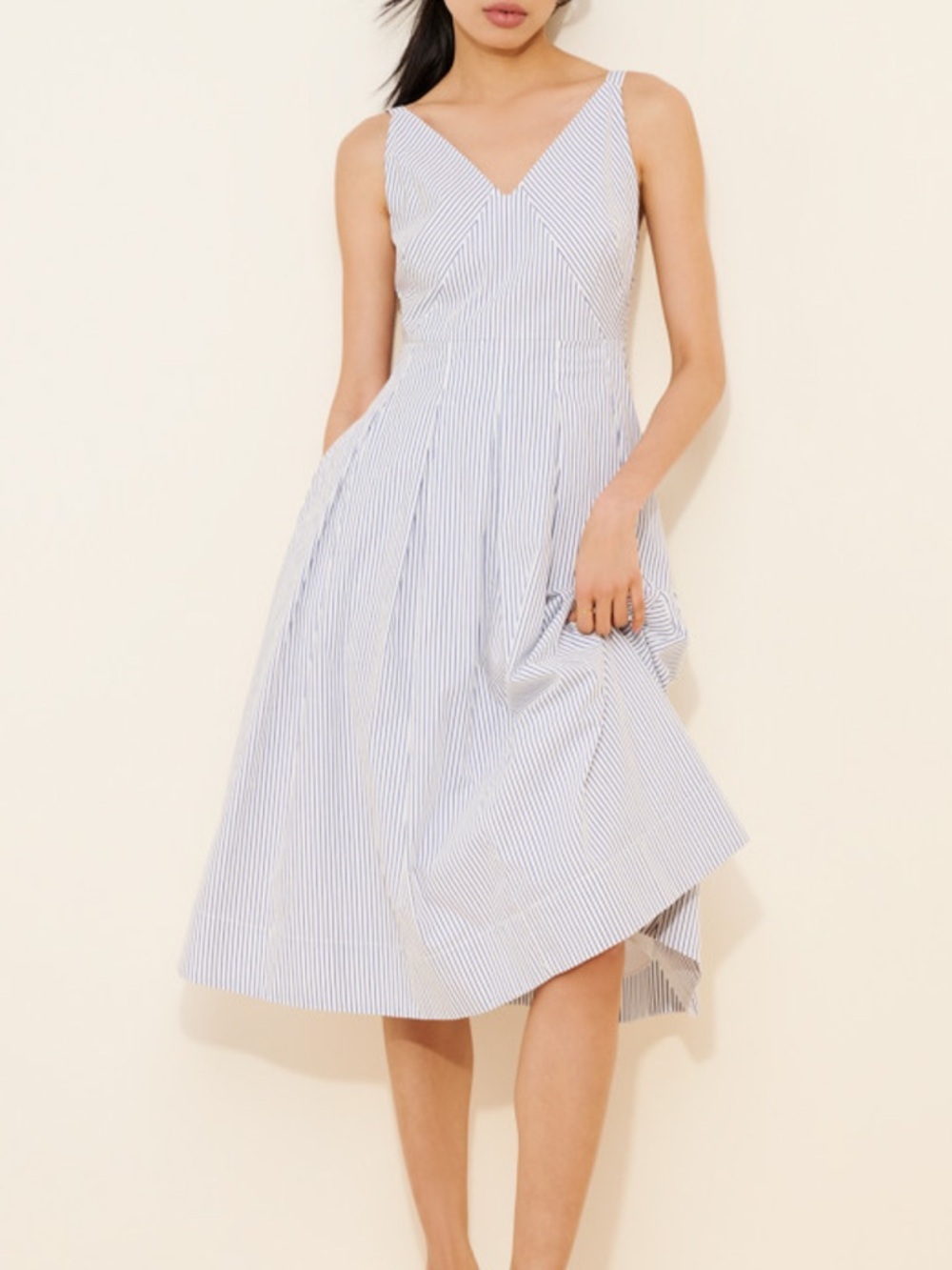 NWT Alex Mill Abby Striped Cotton Midi Dress Size L